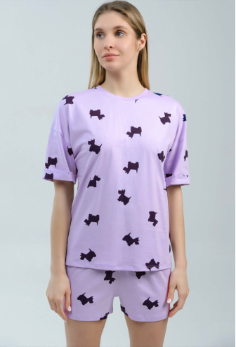 Піжама жіноча бавовна Lavender Puppies Roksana 1407-12062