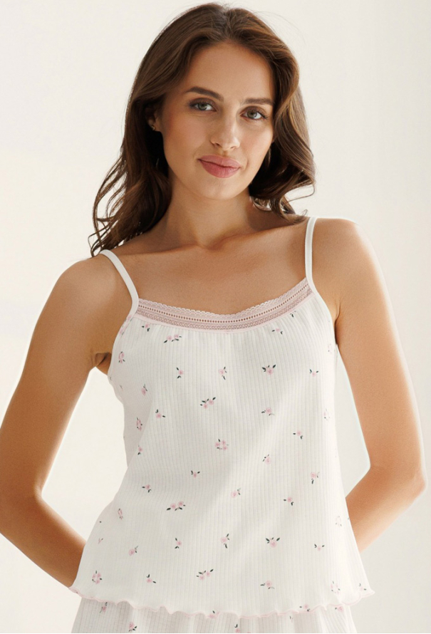 Пижама женская хлопок рубчик Розквитай Roksana 1848-42042 фото