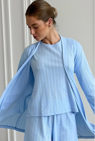 Піжама з халатом бавовна Morning Sky Cosy SetBH222324