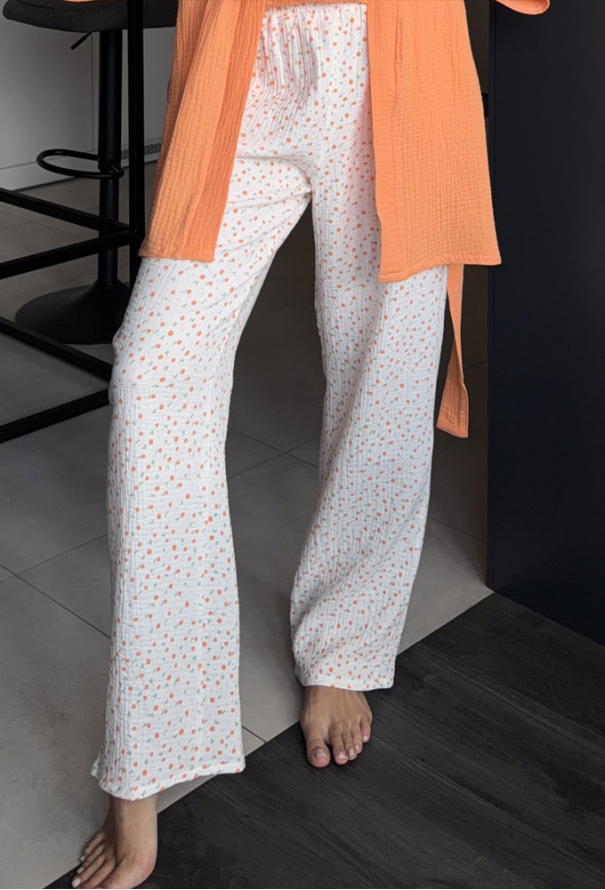 Піжама жіноча з халатом муслін DaLi 14-47OR фото