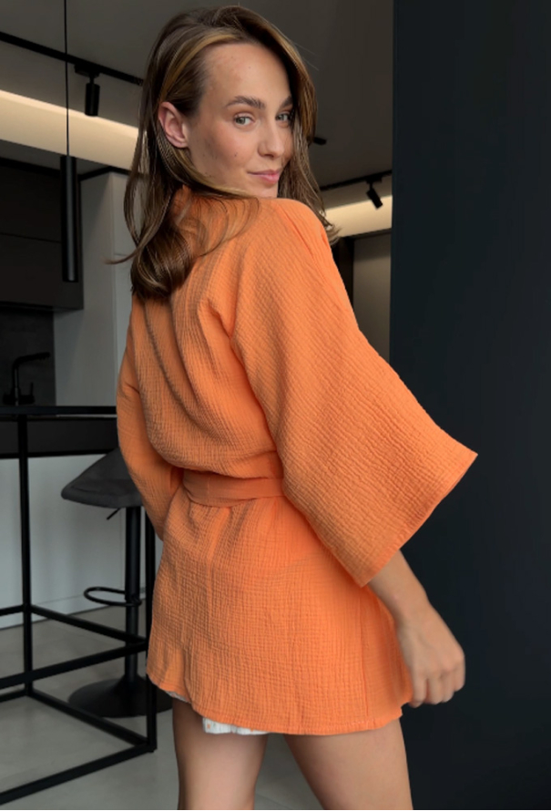 Піжама жіноча з халатом муслін DaLi 14-45OR фото