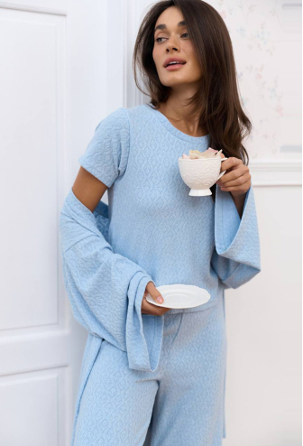 Пижама с халатом трикотаж DaLi 14-71BL