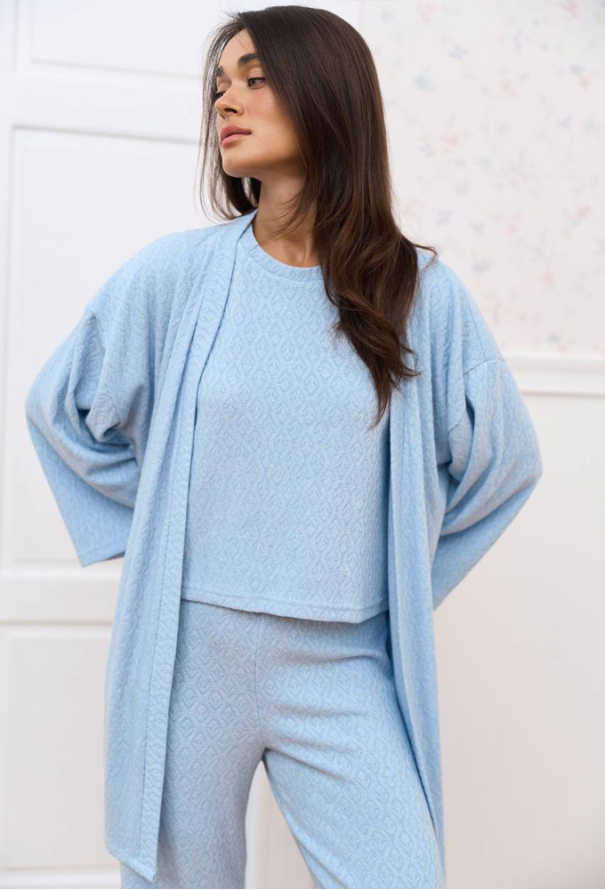 Пижама с халатом трикотаж DaLi 14-71BL фото