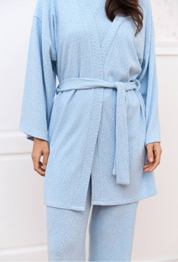 Пижама с халатом трикотаж DaLi 14-71BL фото