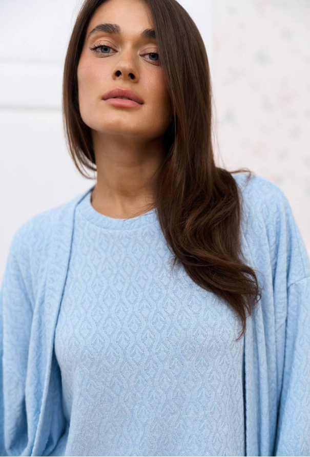 Пижама с халатом трикотаж DaLi 14-71BL фото