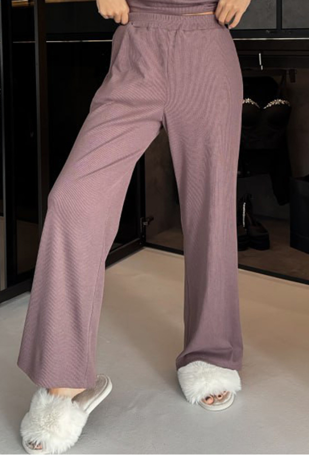 Пижама с халатом хлопок рубчик Julia Ulich 2022-2 фото