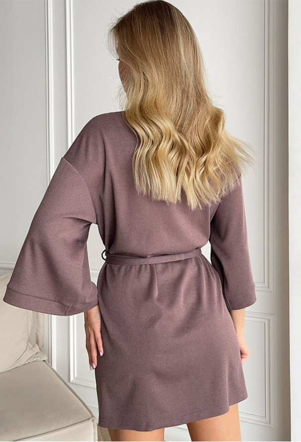 Пижама с халатом хлопок рубчик Julia Ulich 2022-2 фото