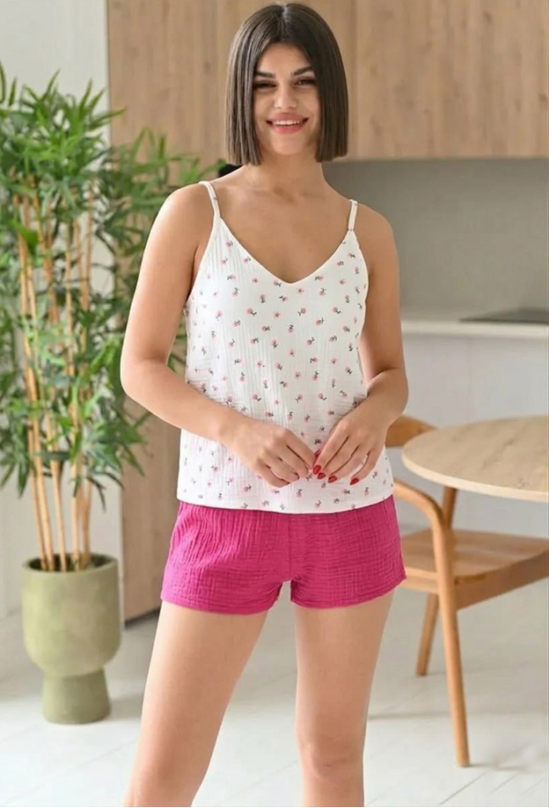 Піжама жіноча з халатом муслін LoomLine 13-17TB фото