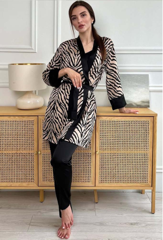 Пижама женская с халатом шелк V.Velika 163-24ZB