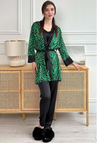 Пижама женская с халатом шелк V.Velika 163-24ZZ