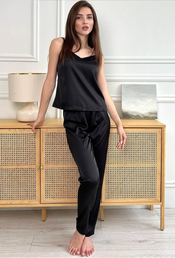 Піжама жіноча з халатом шовк V.Velika 163-24ZZ фото