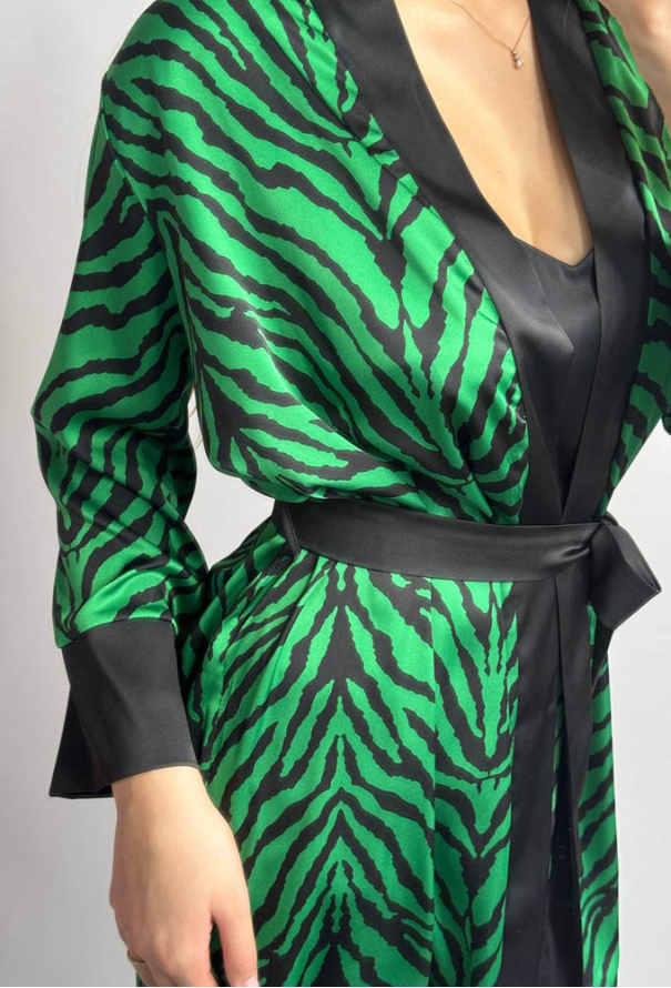 Піжама жіноча з халатом шовк V.Velika 163-24ZZ фото