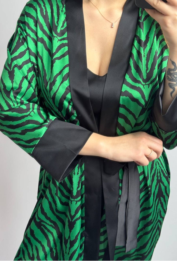 Піжама жіноча з халатом шовк V.Velika 163-24ZZ фото