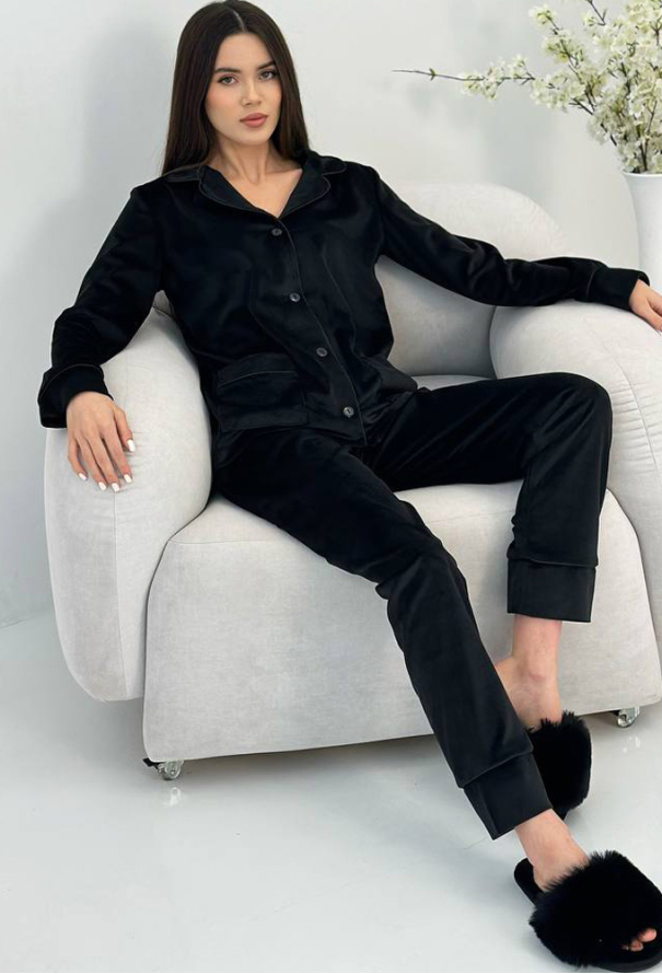 Пижама женская велюровая V.Velika 098-22BBK фото