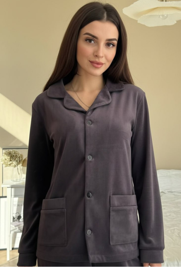 Пижама женская велюровая V.Velika 098-22FBK фото