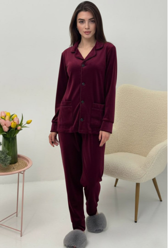 Пижама женская велюровая V.Velika 098-22BDBK