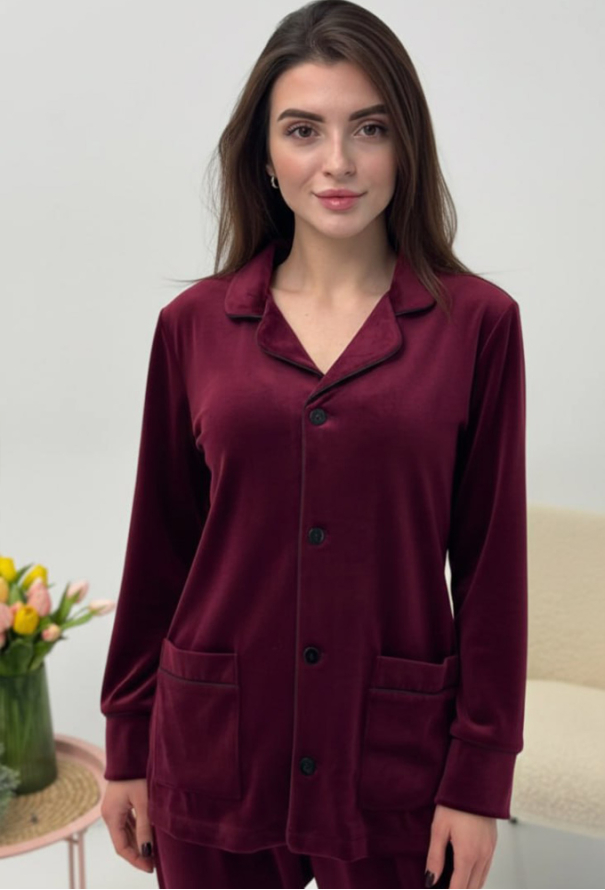 Пижама женская велюровая V.Velika 098-22BDBK фото