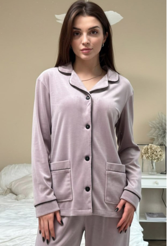 Піжама жіноча велюрова V.Velika 098-22PBK