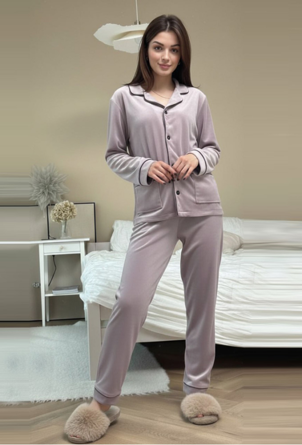 Пижама женская велюровая V.Velika 098-22PBK фото