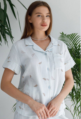 Піжама жіноча муслінова V.Velika 102-22BL