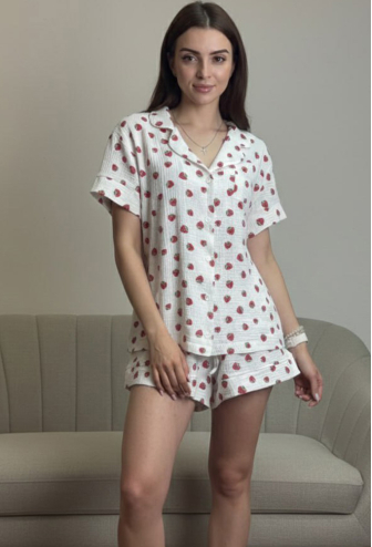 Піжама жіноча муслінова V.Velika 102-22PL
