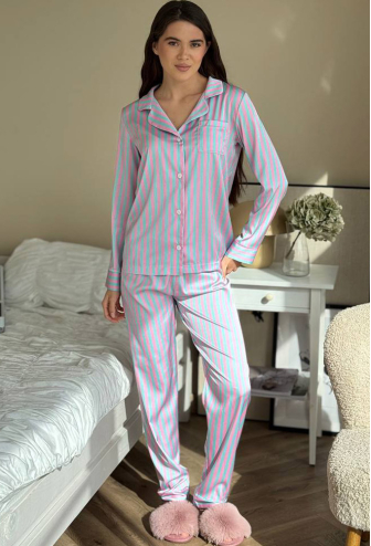 Пижама женская шелковая V.Velika 142-23BR