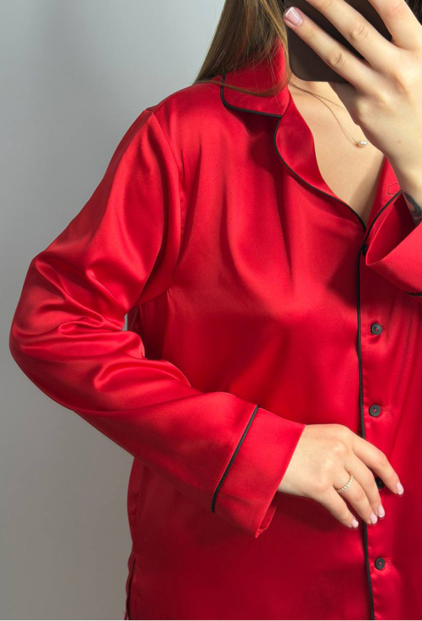 Пижама женская комплект шелк V.Velika 281-24CRBK фото