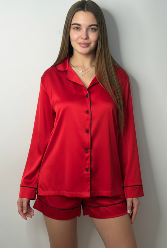 Пижама женская комплект шелк V.Velika 281-25CRBK