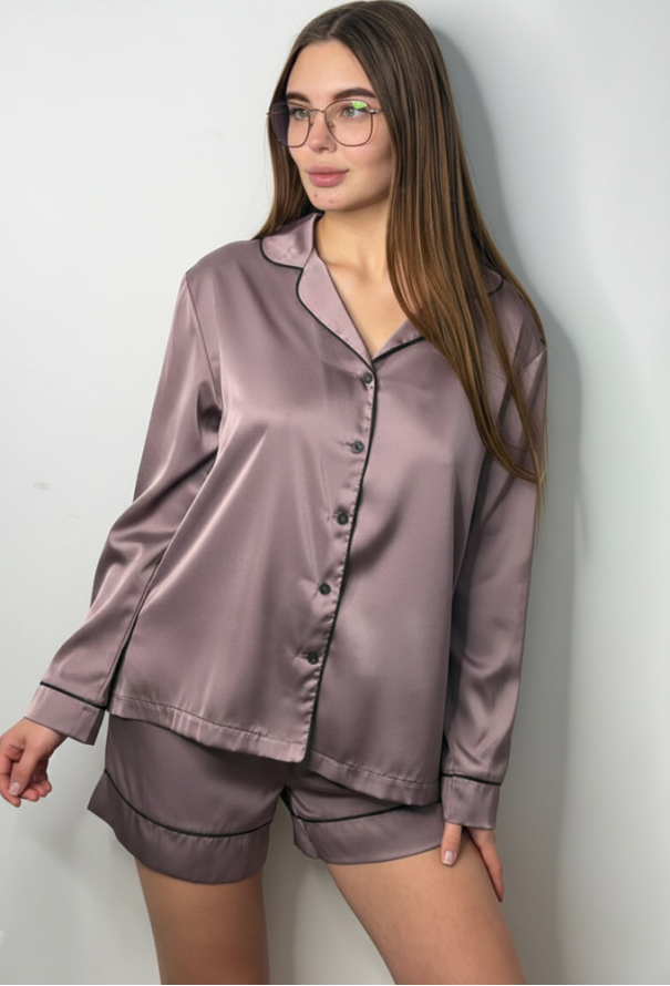 Пижама женская комплект шелк V.Velika 281-25MBK фото