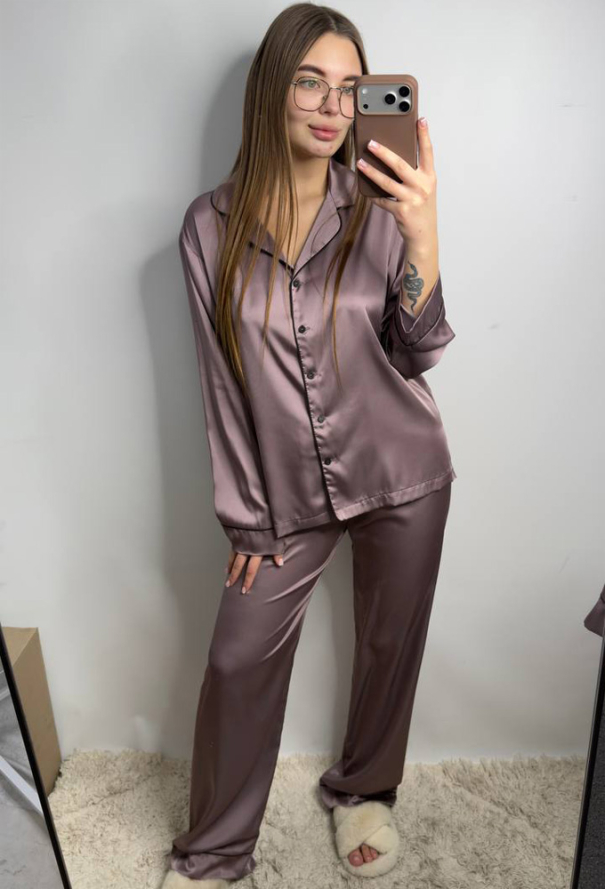 Пижама женская комплект шелк V.Velika 281-25MBK фото