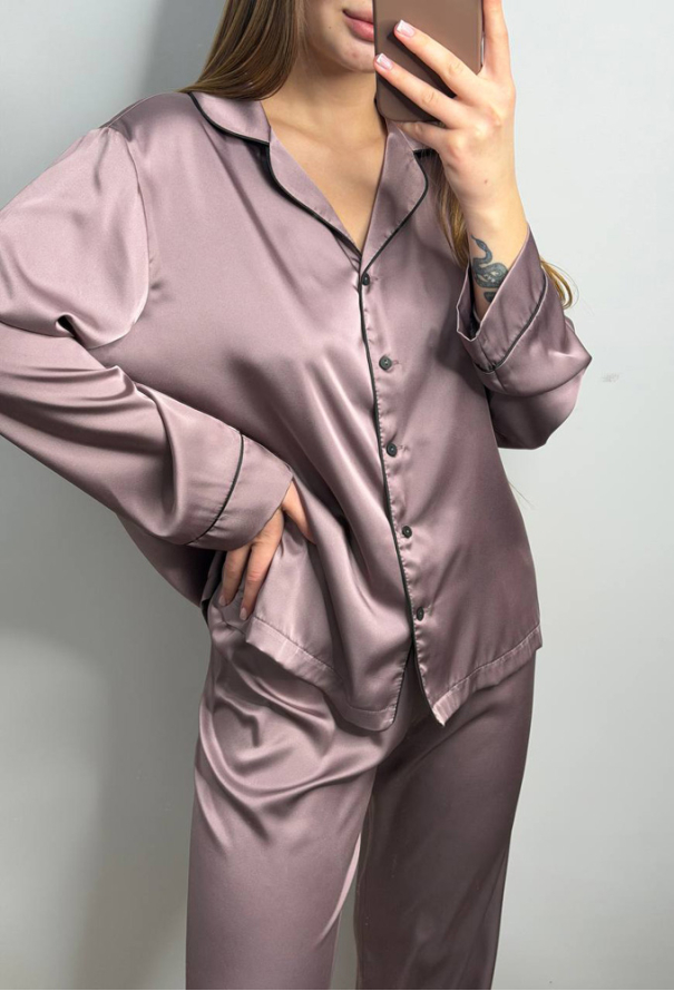 Пижама женская комплект шелк V.Velika 281-25MBK фото