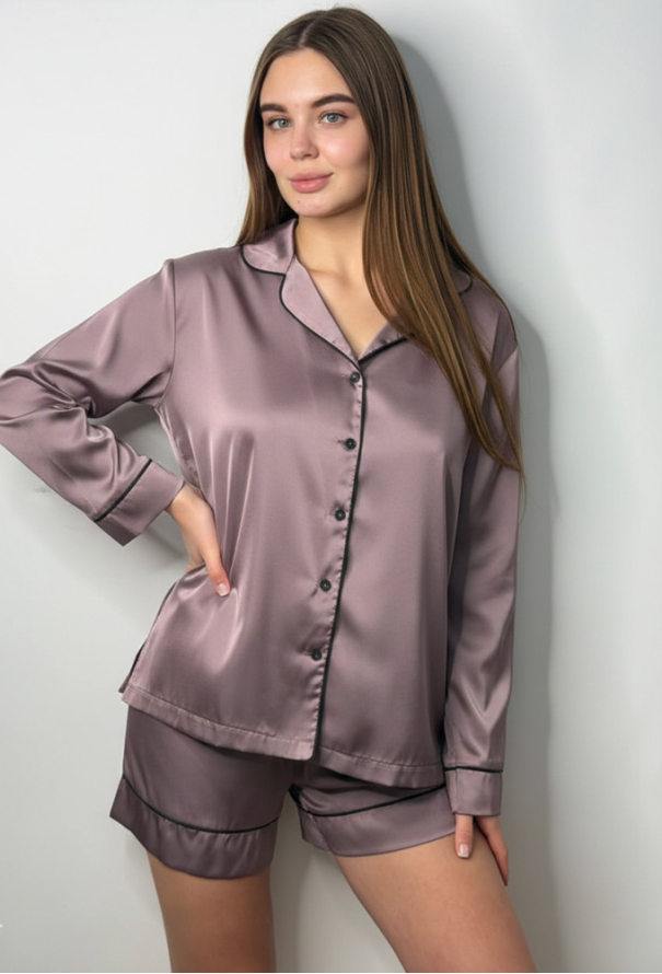 Пижама женская комплект шелк V.Velika 281-25MBK фото