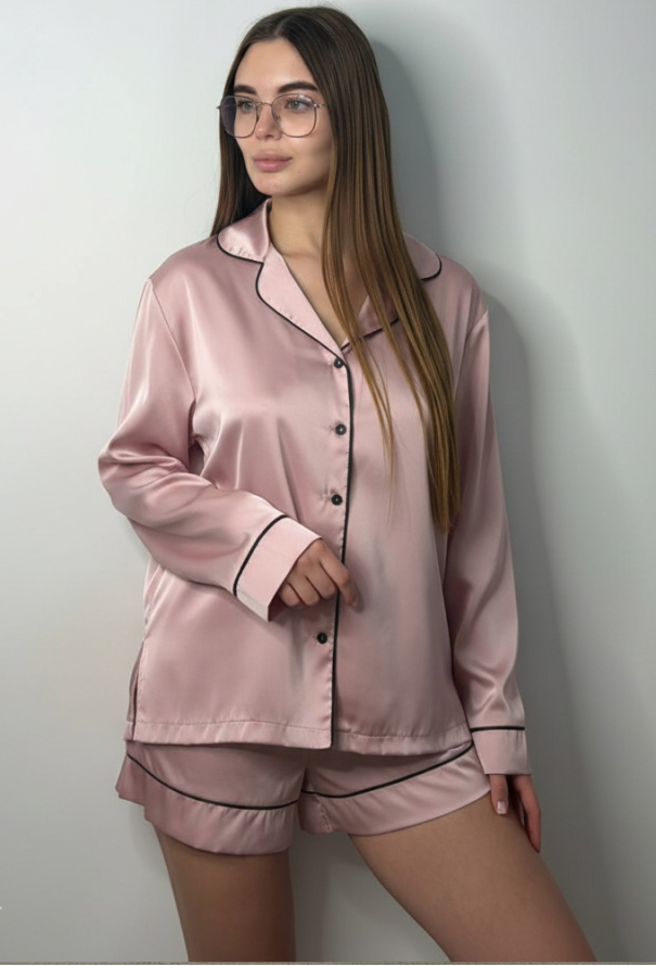 Пижама женская комплект шелк V.Velika 281-25PBK фото