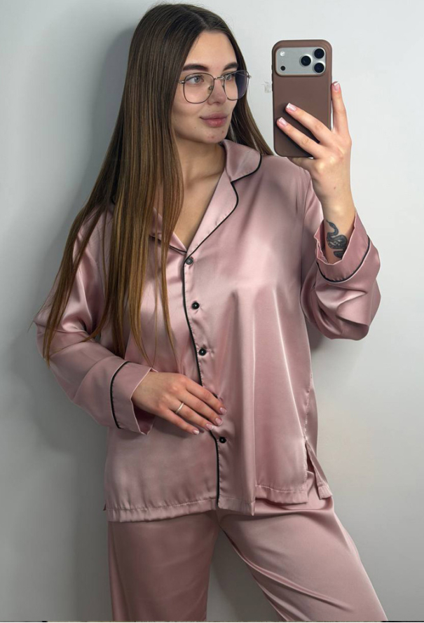 Пижама женская комплект шелк V.Velika 281-25PBK фото