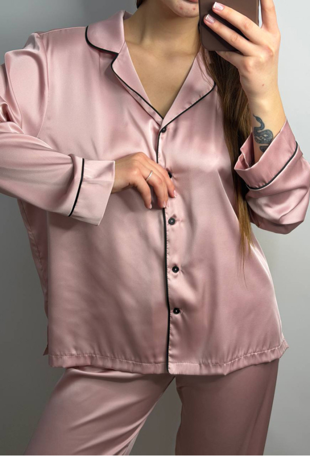 Пижама женская комплект шелк V.Velika 281-25PBK фото