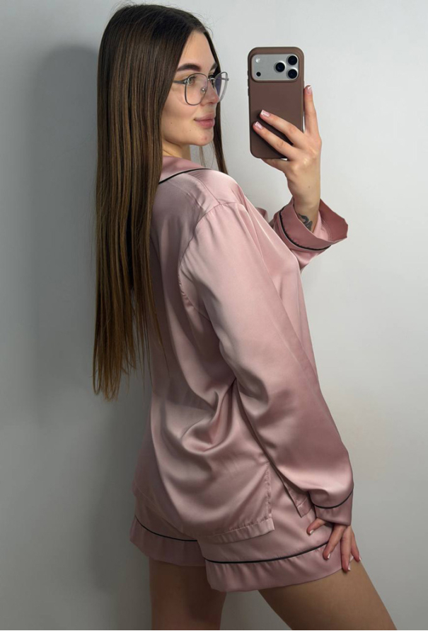 Пижама женская комплект шелк V.Velika 281-25PBK фото