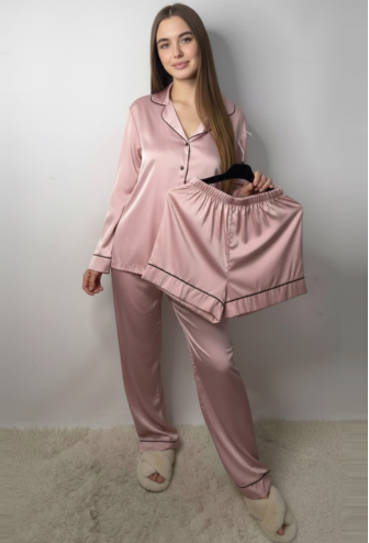 Пижама женская комплект шелк V.Velika 281-25PBK