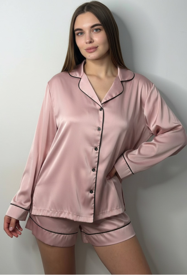 Пижама женская комплект шелк V.Velika 281-25PBK фото