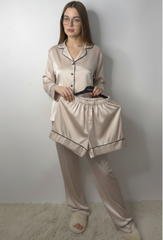 Пижама женская комплект шелк V.Velika 281-25SBBK