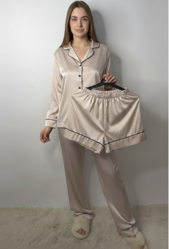 Пижама женская комплект шелк V.Velika 281-25SBBK