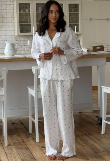 Піжама жіноча муслінова Violet delux П-М-117BCR