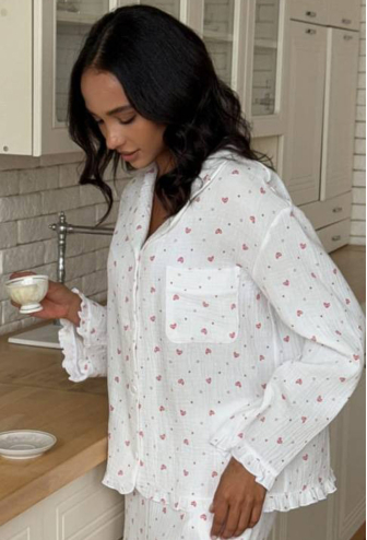 Пижама женская муслиновая Violet delux П-М-117BCR Пижама женская муслиновая Violet delux П-М-117BCR