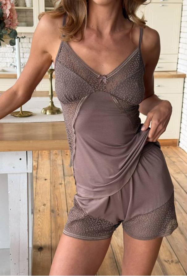 Пижама женская вискоза Violet delux П-М-125MS фото