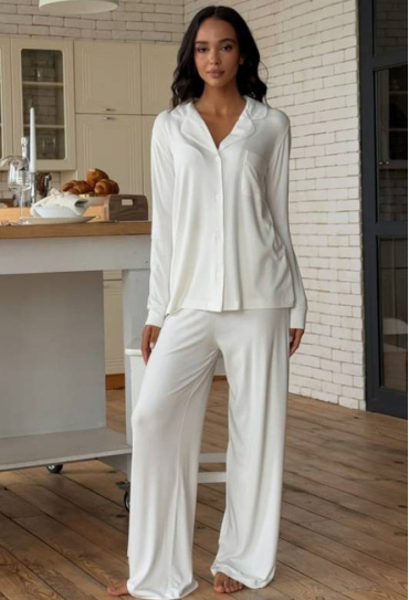 Пижама женская вискоза рубчик Violet delux П-М-124AV