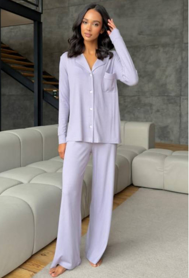 Піжама жіноча віскоза рубчик Violet delux П-М-124BK