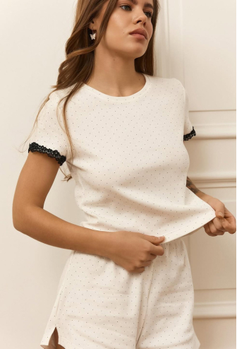 Пижама женская хлопок рубчик Flirty Dot Your Touch FD-6142