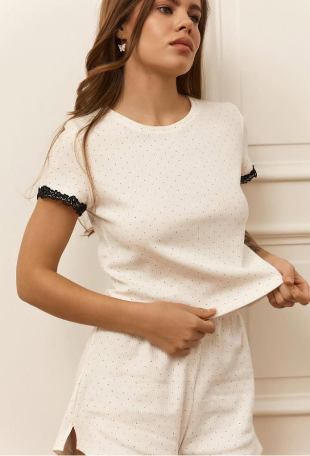 Пижама женская хлопок рубчик Flirty Dot Your Touch FD-6142 фото