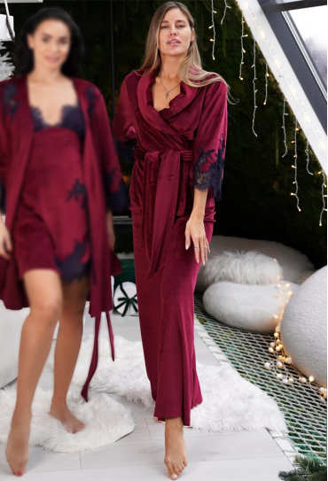 Костюм женский велюровый Burgundy Felena 16-05