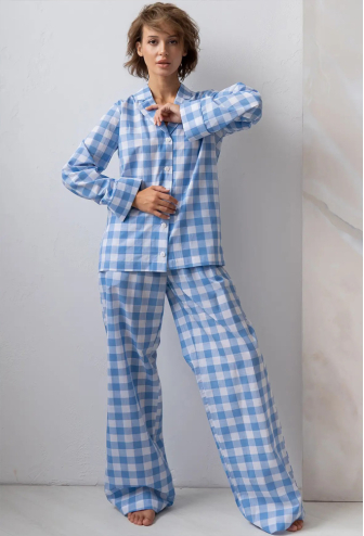 Пижама женская хлопок Blue Plaid Forly HL0073-29-69