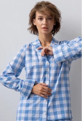 Пижама женская хлопок Blue Plaid Forly HL0073-29-69